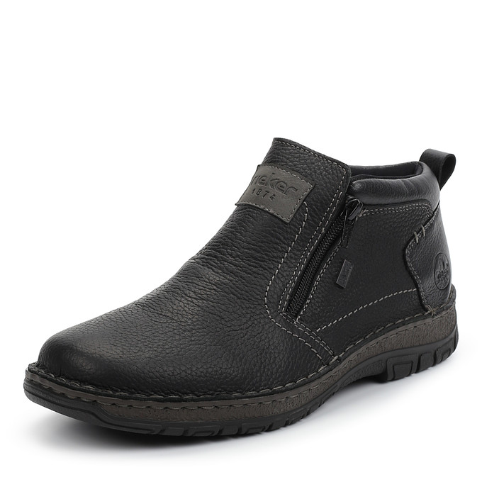 Черные мужские кожаные ботинки Rieker