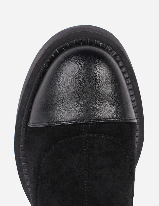 Черные женские ботфорты на широком каблуке MASCOTTE 25-121522-2402 | ракурс 4