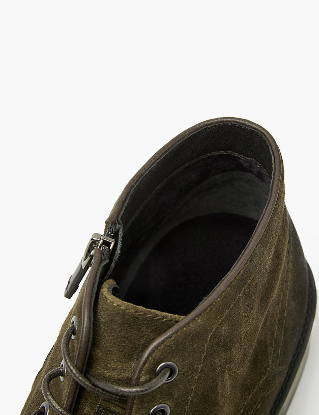 Оливковые велюровые мужские ботинки MASCOTTE 22-3212428-2225M | ракурс 8