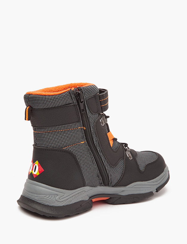 Зимние ботинки для мальчиков с оранжевыми деталями MASCOTTE 18-320151-0602 | ракурс 4