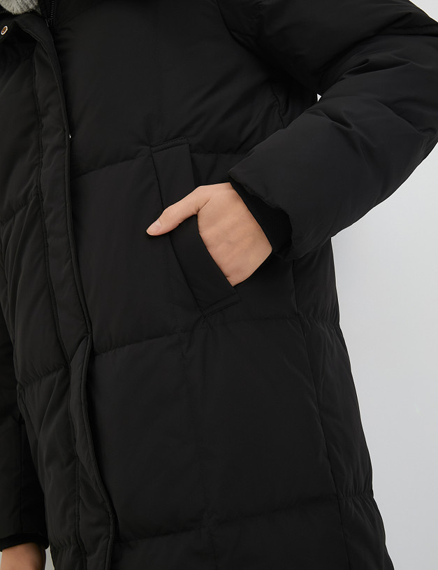Черное женское дутое пальто MASCOTTE 234-3428-2402 | ракурс 5