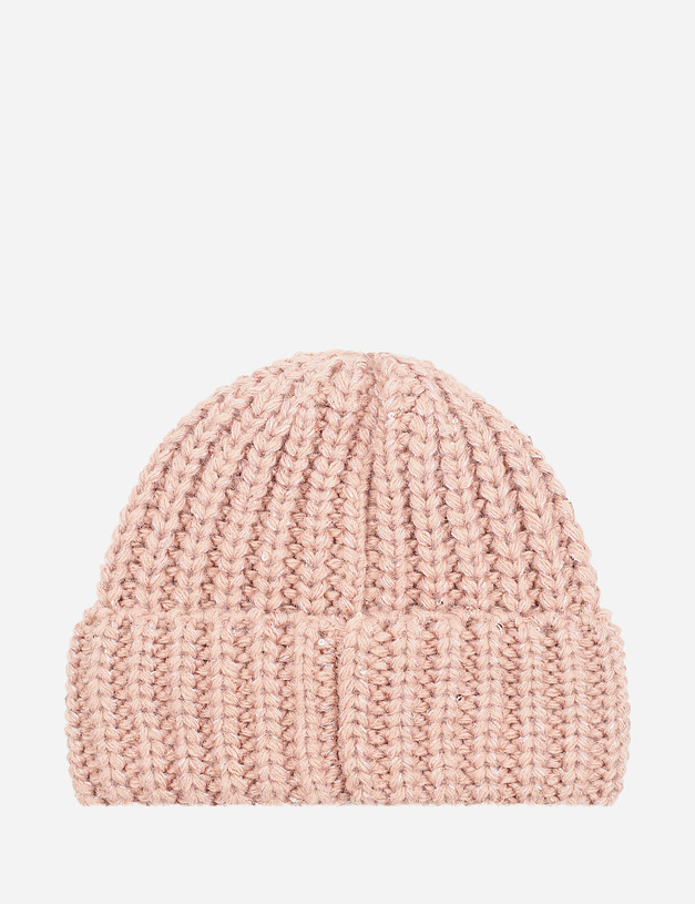 Розовая женская шапка с отворотом MASCOTTE 784-9202-506 | ракурс 3