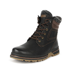 116-32MV-910SW Ботинки мужские и.кожа/и.мех черн-корич, INSTREET