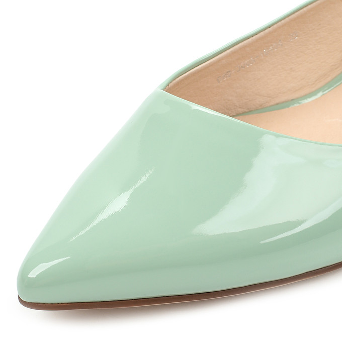 Зеленые женские лакированные туфли на низком каблуке LOLLI|POLLI