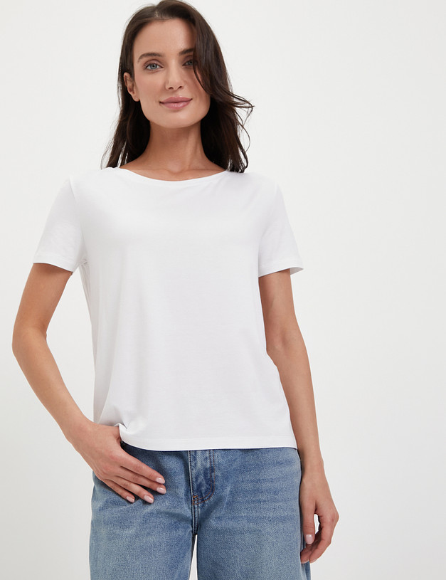 Белая женская футболка MASCOTTE 852-4102-7601 | ракурс 5