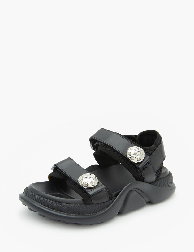 Черные женские сандалии с массивной подошвой MASCOTTE 47-310423-0102 | ракурс 2
