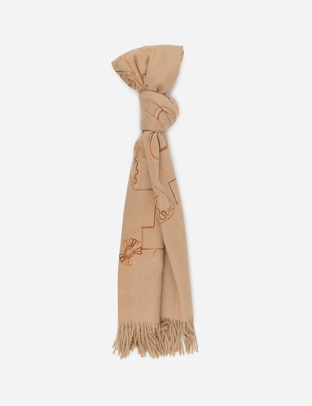 Бежевый женский шарф MASCOTTE 700-0206-2408 | ракурс 1