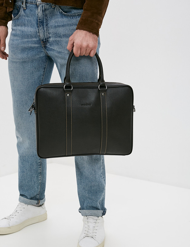 Коричневый кожаный мужской портфель MASCOTTE 602-1127-109 | ракурс 1