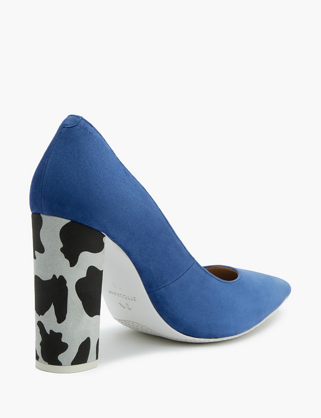Синие женские туфли с акцентным каблуком MASCOTTE 172-3183811-0603 | ракурс 5