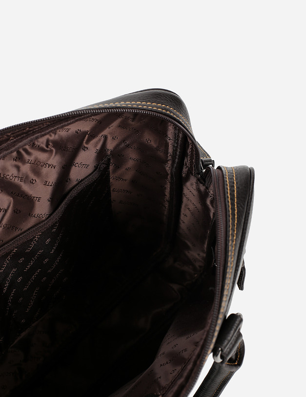 Коричневый кожаный мужской портфель MASCOTTE 602-1127-109 | ракурс 4