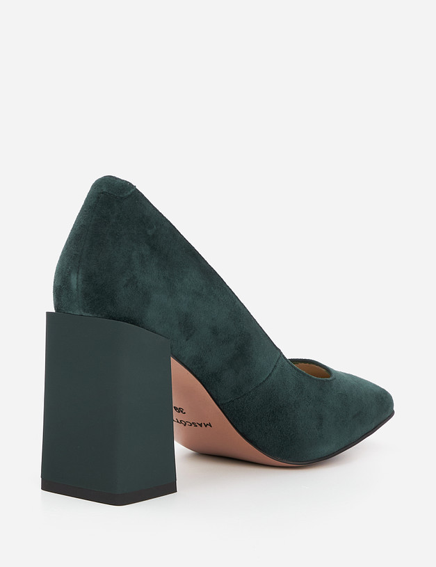 Зеленые женские туфли из велюра MASCOTTE 100-120711-3685M | ракурс 4