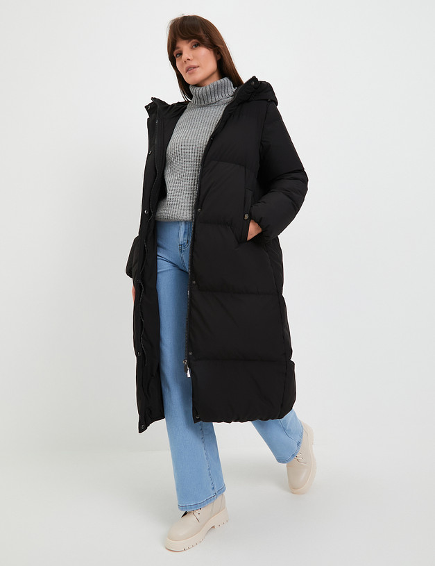 Черное женское пальто MASCOTTE 861-3203-2402 | ракурс 1