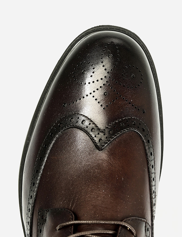 Коричневые мужские ботинки с перфорацией MASCOTTE 104-1215134-0109 | ракурс 6
