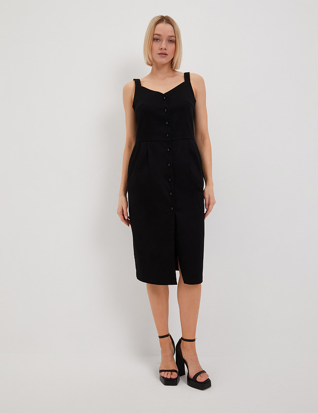 Черное женское платье MASCOTTE 790-4106-2602 | ракурс 3