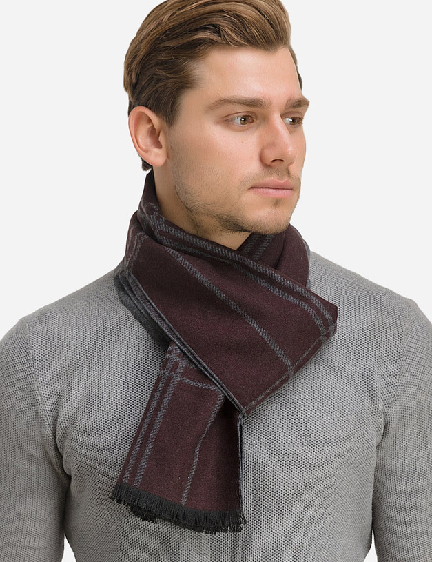 Коричневый мужской шарф MASCOTTE 730-0230-2409 | ракурс 3