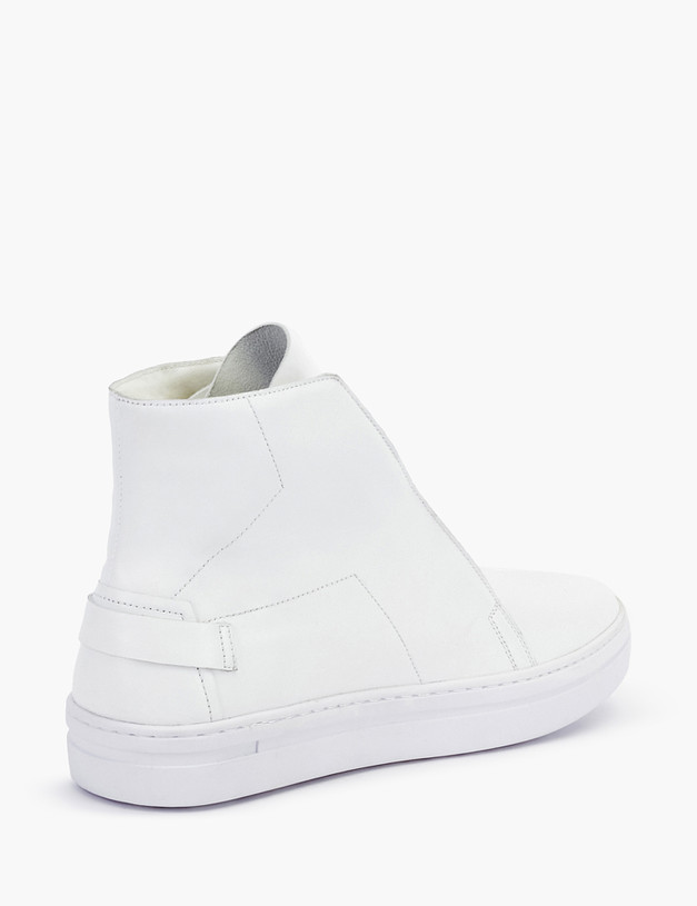 Белые кожаные женские ботинки на резинке MASCOTTE 58-2141911-4564M | ракурс 5