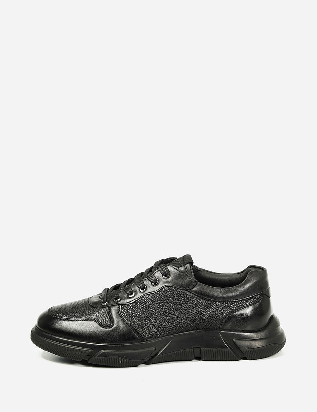 Черные мужские кроссовки из кожи MASCOTTE 104-1211621-3131M | ракурс 2