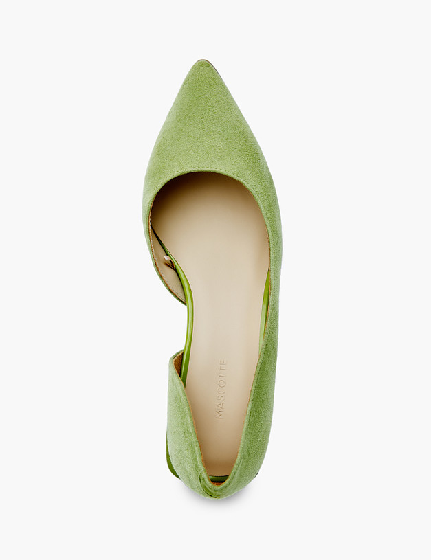 Зеленые велюровые женские туфли MASCOTTE 126-212611-3683M | ракурс 5