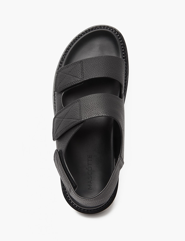Черные кожаные мужские сандалии MASCOTTE 128-412961-0102 | ракурс 5