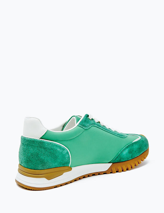 Зеленые мужские кроссовки с велюровыми вставками MASCOTTE 98-413521-0204 | ракурс 3