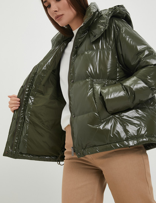 Зеленая женская дутая куртка MASCOTTE 234-3301-2404 | ракурс 1