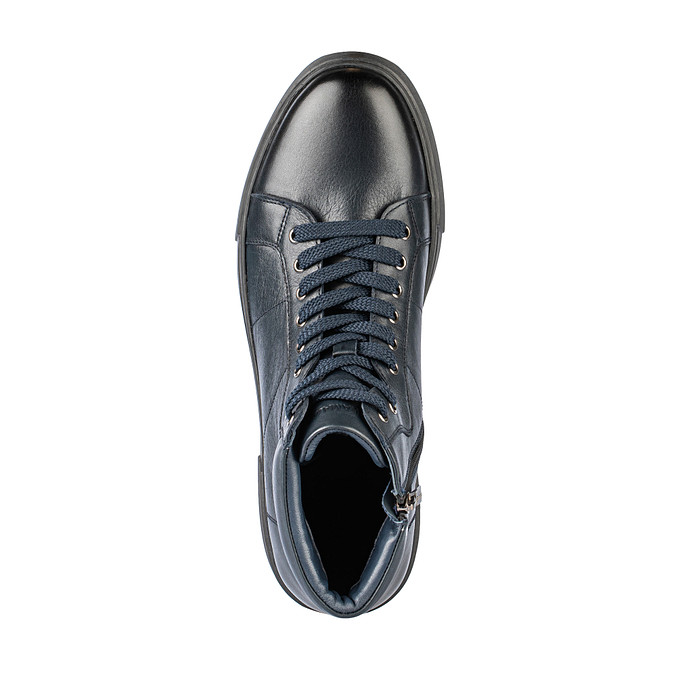 Синие кожаные ботинки с молнией и шнуровкой «Саламандер»