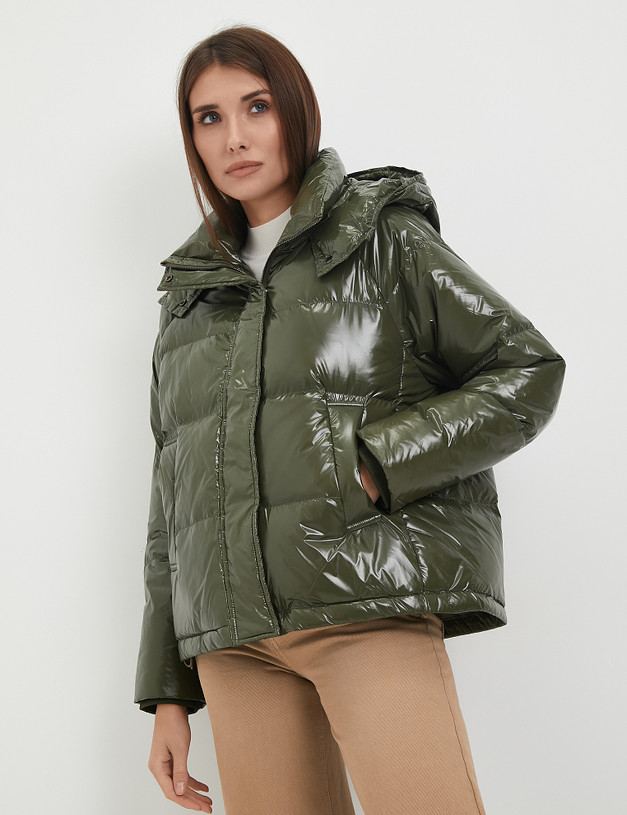Женская зимняя куртка зеленая – купить в Москве