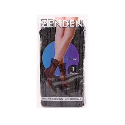 Носки капроновые женские ZENDEN YU-41005, цвет черный, размер ONE SIZE