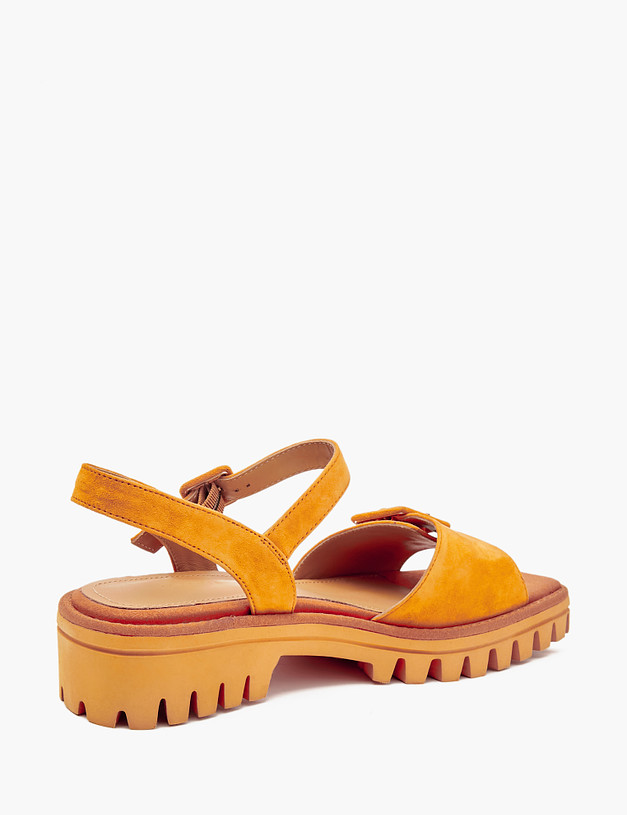 Оранжевые женские сандалии из велюра MASCOTTE 233-4123912-4641M | ракурс 5