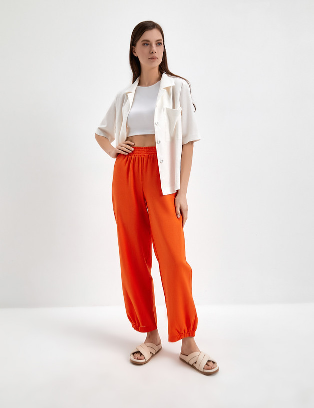 Оранжевые женские брюки-джоггеры MASCOTTE 790-3118-2713 | ракурс 1