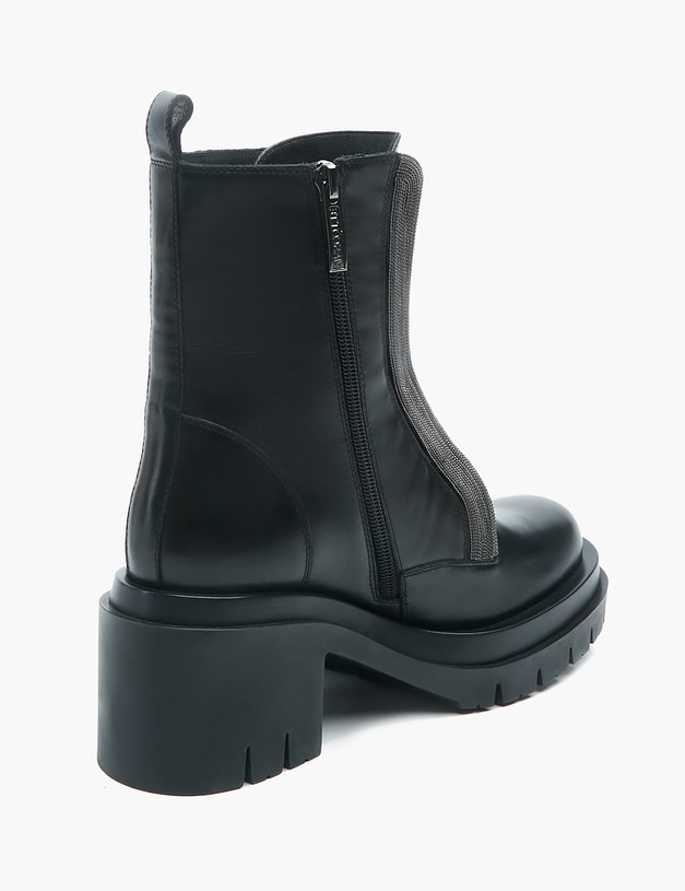 Черные женские ботинки с обрамлением MASCOTTE 100-220123-3100M | ракурс 4