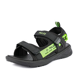 17-31BO-711TT Туфли летние мальчиковые текстиль/текстиль черн-зелен, Pulse