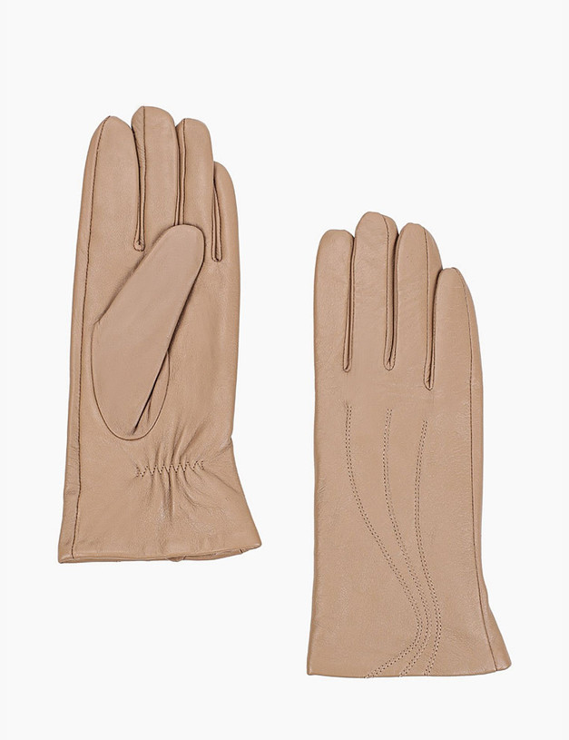 Бежевые женские перчатки MASCOTTE 709-1216-108 | ракурс 1