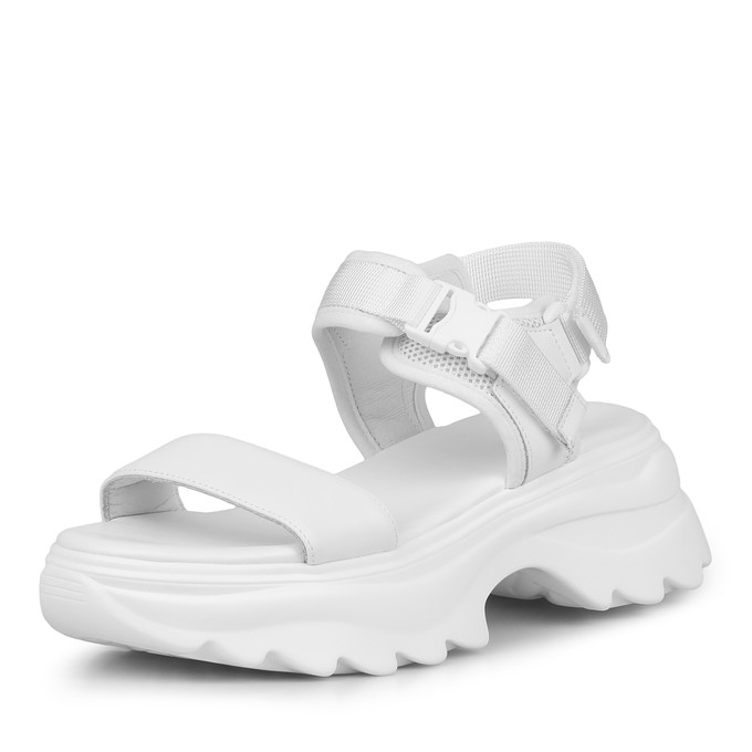 Белые женские сандалии на платформе LOLLI|POLLI в спортивном стиле