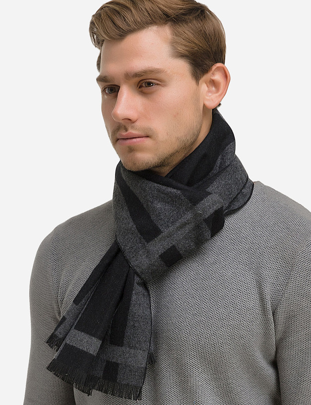 Серый мужской шарф MASCOTTE 730-0222-2410 | ракурс 3