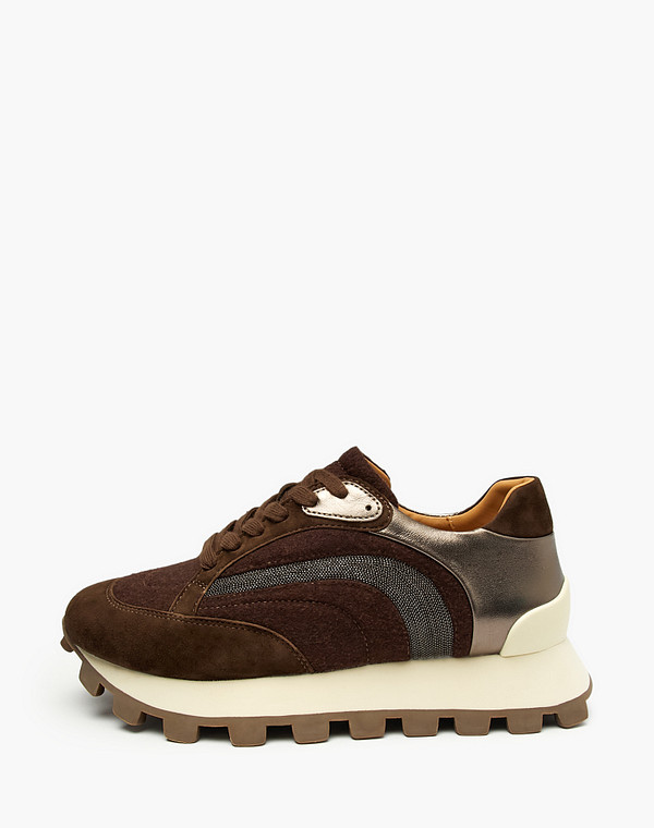 Коричневые женские кроссовки 13290₽