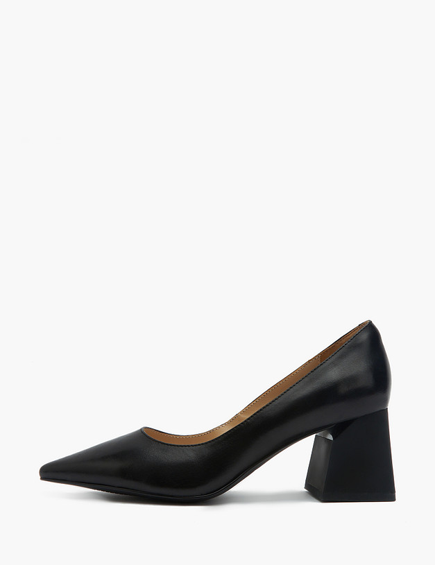 Черные кожаные женские туфли на квадратном каблуке MASCOTTE 100-310911-0502 | ракурс 1