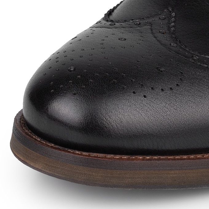 Черные мужские кожаные полуботинки "Саламандер"