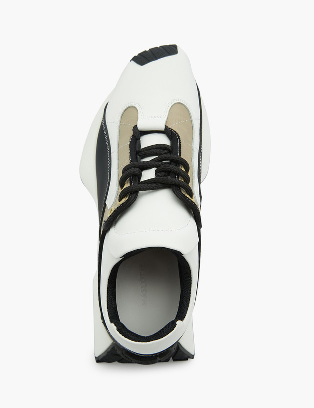 Белые женские кроссовки с контрастными вставками MASCOTTE 47-310211-0101 | ракурс 4