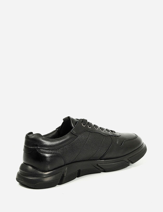 Черные мужские кроссовки из кожи MASCOTTE 104-1211621-3131M | ракурс 4