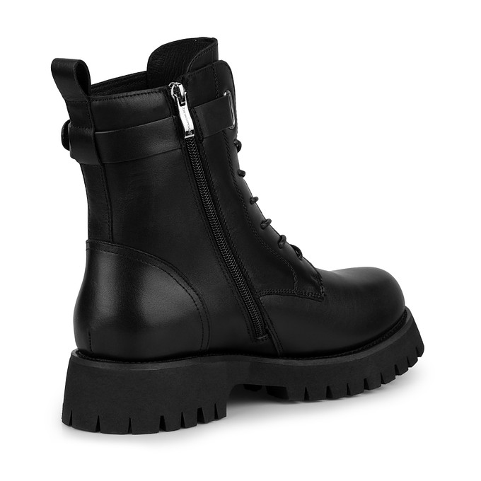 Черные кожаные ботинки женские со шнуровкой «Томас Мюнц»