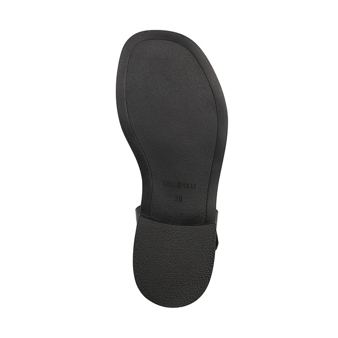 Черные женские кожаные сандалии с элементами плетения LOLLI|POLLI