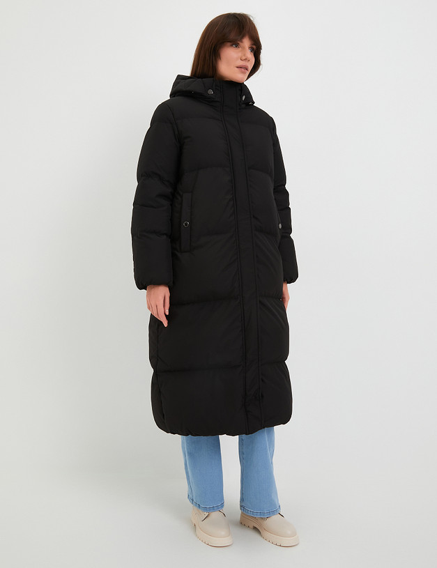 Черное женское пальто MASCOTTE 861-3203-2402 | ракурс 4
