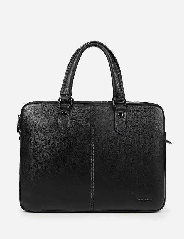 Черный мужской портфель из кожи MASCOTTE 622-1106-102 | ракурс 2